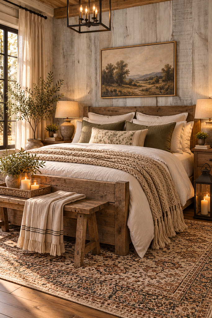 cozy rustic farmhouse bedroom retreat