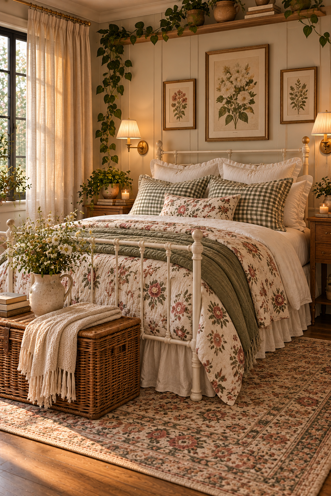 cozy vintage farmhouse bedroom