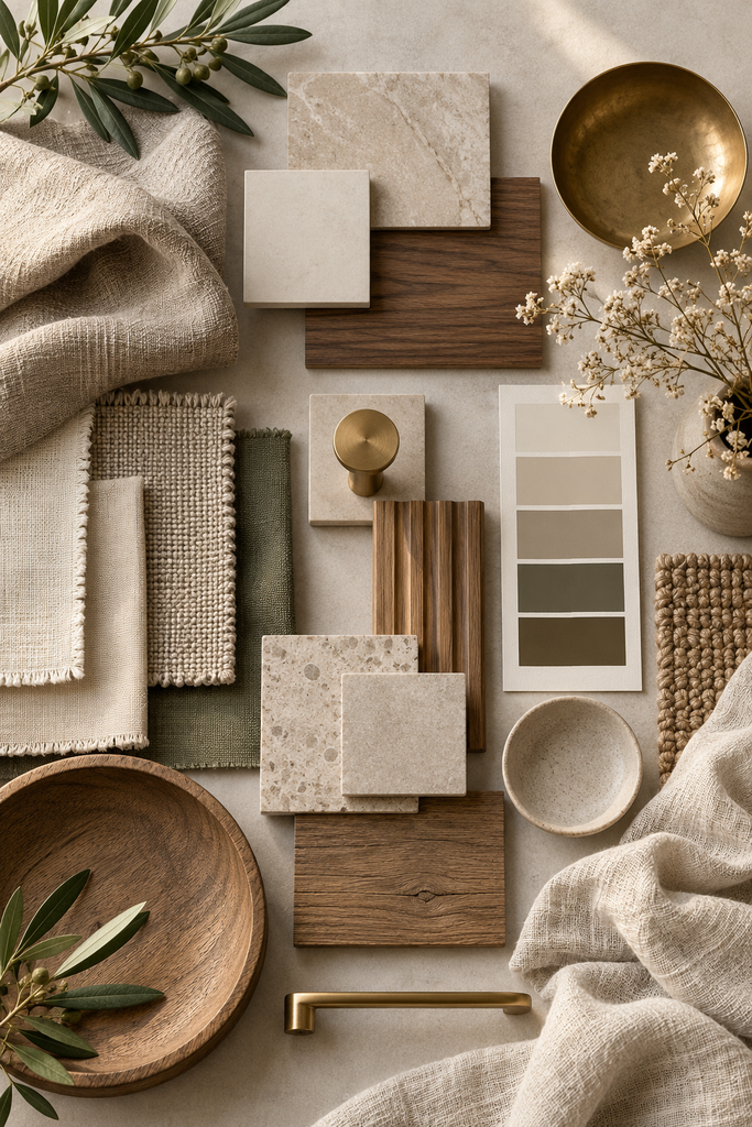 neutral interior materials moodboard