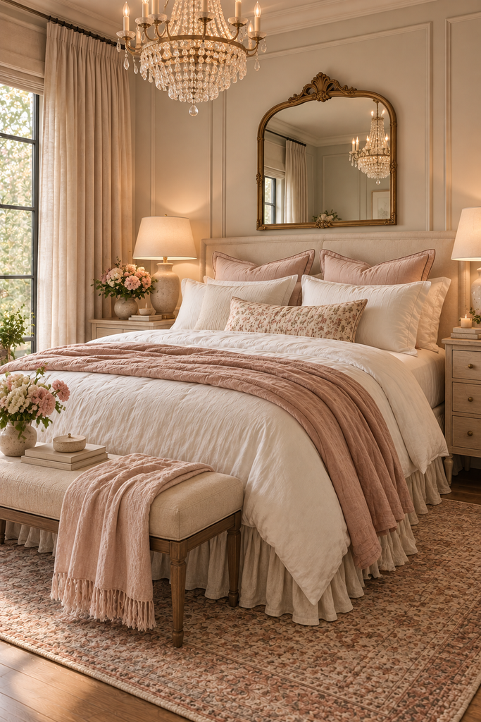 romantic blush bedroom retreat