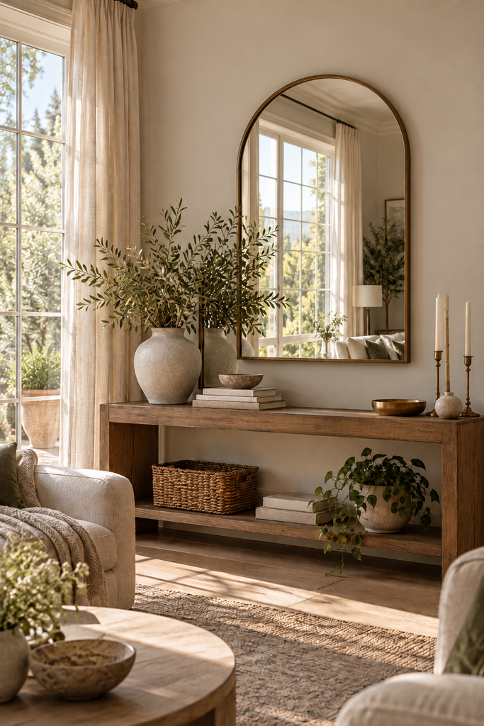25 Luxury Living Room Ideas That Look Polished and Live Easy sunlit farmhouse living room vignette
