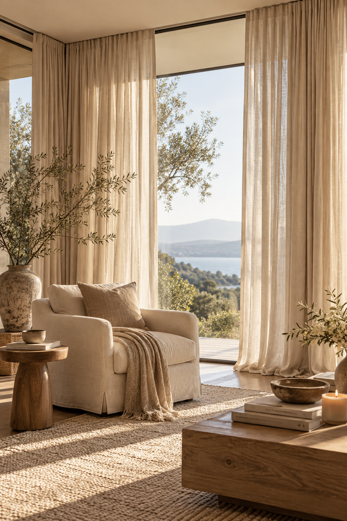 25 Luxury Living Room Ideas That Look Polished and Live Easy sunlit lakeside reading nook