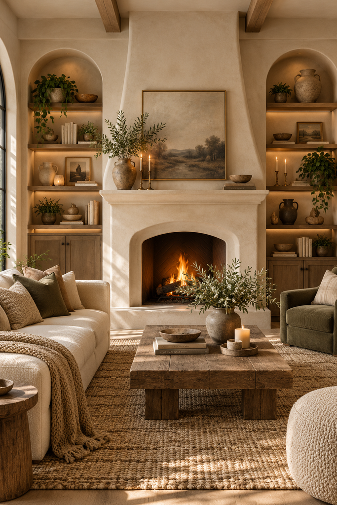 25 Luxury Living Room Ideas That Look Polished and Live Easy warm rustic fireplace living room
