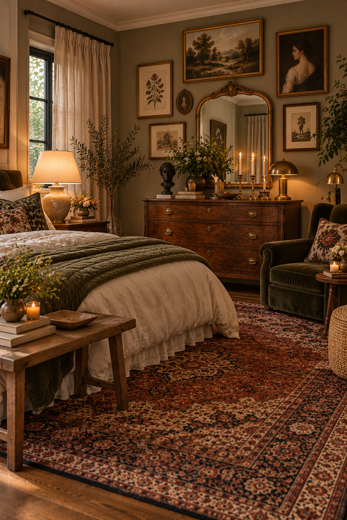 warm vintage bedroom retreat