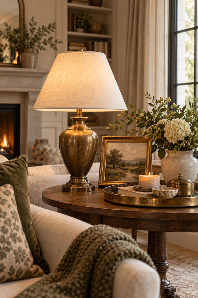 25 Luxury Living Room Ideas That Look Polished and Live Easy warmly layered living room vignette